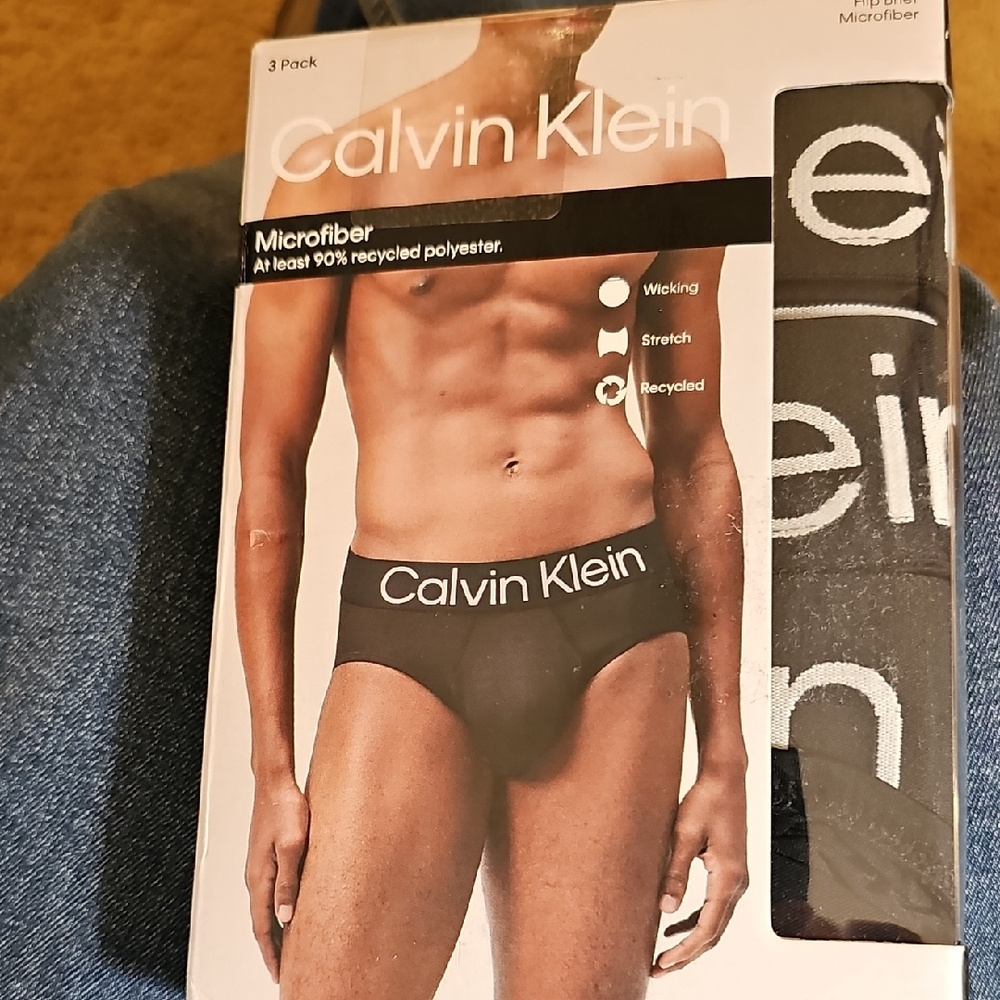 Calvin Klein Black HIP Briefs Classic Comfort MICROFIBER WICKING